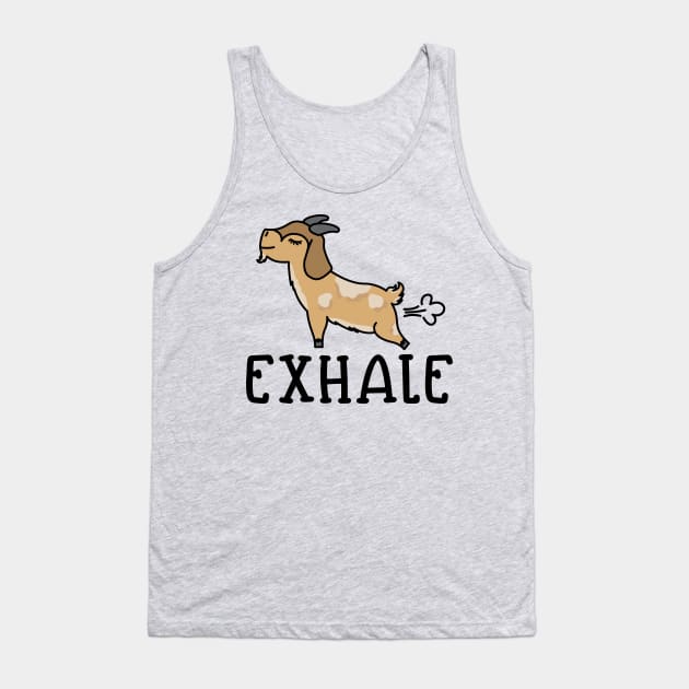 Exhale Gas Goat Yoga Fitness Funny Tank Top by GlimmerDesigns